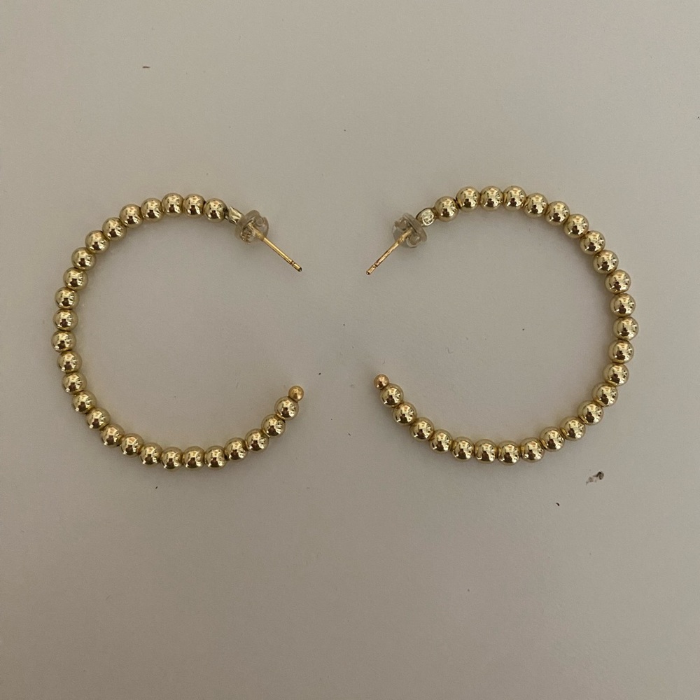 Beautiful unique gold beaded hoops